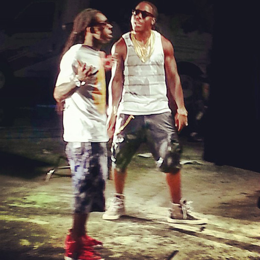 No set de Ace Hood & Lil Wayne Nós Outchea gravação de vídeo