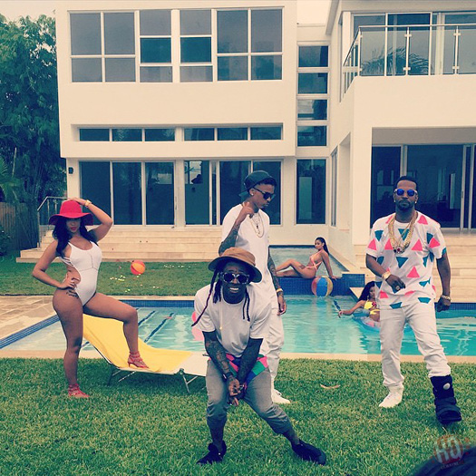 On Set Of Juicy J, Lil Wayne & August Alsina Miss Mary Mack Video Shoot In Miami