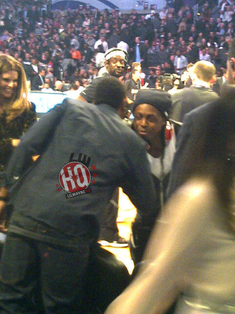 Pictures Of Lil Wayne Watching The 2011 NBA All-Star Game