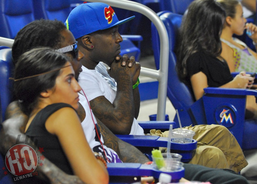 Lil Wayne Watches Marlins vs Giants Game With Dhea