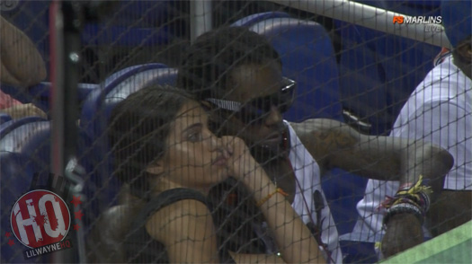 Lil Wayne Watches Marlins vs Giants Game With Dhea