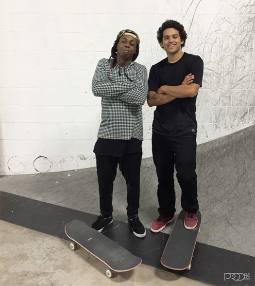 Lil Wayne Has A Skating Session With Paul Rodriguez At His Skate Park In Los Angeles
