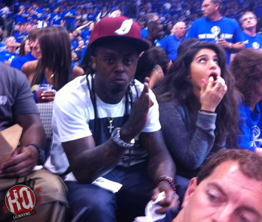 Pictures Of Lil Wayne Attending Game Five Of Heat vs Mavericks Game