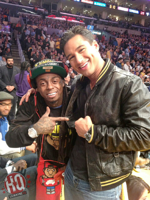 Lil Wayne Relógios Denver Nuggets vs Los Angeles Lakers Jogo Com Jimmy Iovine