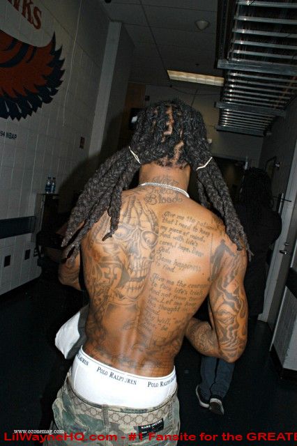 lil wayne tattoo meanings. Lil Wayne Back Tattoos