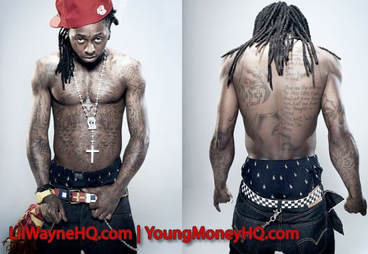 You can see lots more Weezy tattoos in this picture including a map of 