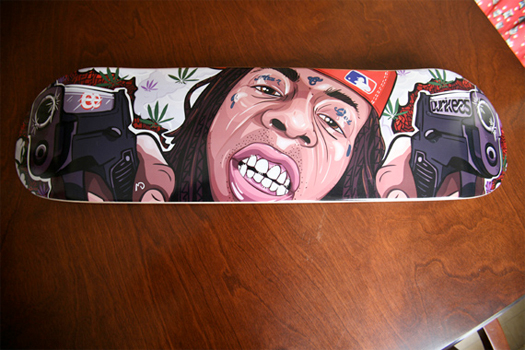 custom made Weezy skateboard