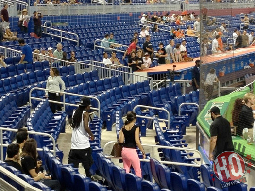 Lil Wayne Watches Marlins vs. Giants Game With Dhea x New Interlude