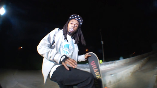 Lil Wayne Goes On A Late Night Skateboarding Session [Video]