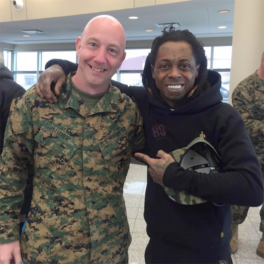 Lil Wayne Got Off His Private Plane To Pay Respect To Around 30 U.S. Military Men