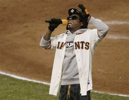 Lil Wayne Sings “Take Me Out To The Ball Game” During Giants vs. Cardinals Baseball Match