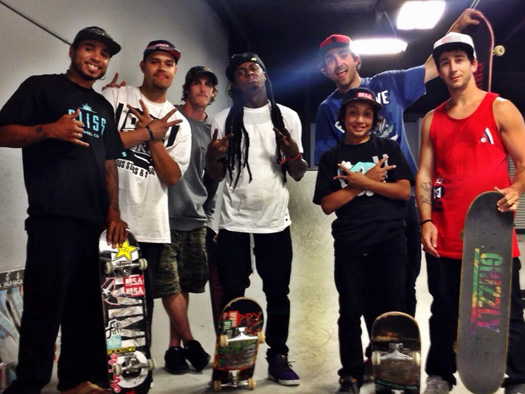 Lil Wayne Goes Skating At Paul Rodriguez’ Private Skate Park In Los Angeles [Pictures]