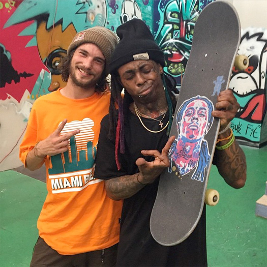 Lil Wayne Has A Skating Session With Torey Pudwill & Erik Bragg In Miami [Pictures]