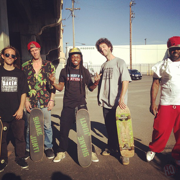 Lil Wayne Goes Skating On The Streets Of L.A. With His Baker/Shake Junt Crew [Pictures]