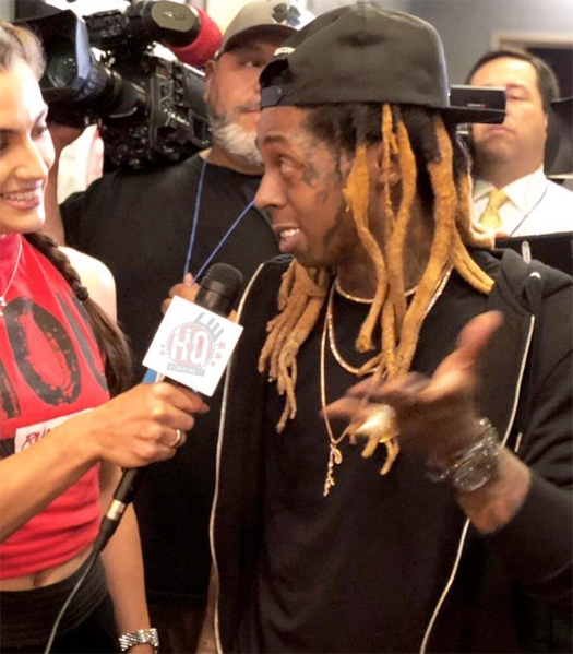 Lil Wayne Takes The “First Shot” At The Warriors vs. Rockets NBA Game For Charity, Reacts To Missing It [Video]