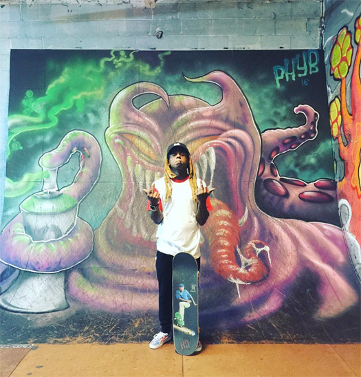 Lil Wayne Hits Up Transitions Skatepark In Michigan, Plays Unreleased Music [Videos]