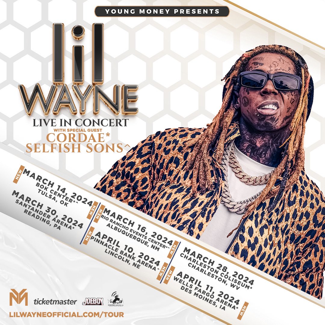 Lil Wayne Adds More Concert Dates With Cordae & Selfish Sons