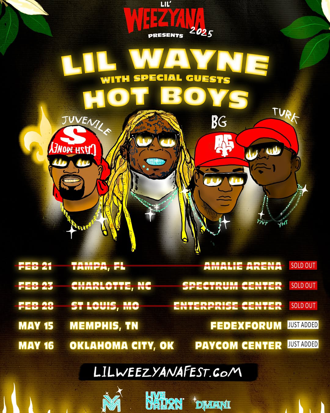 Lil Wayne & Hot Boys Add Two New Dates To 2025 Reunion Tour