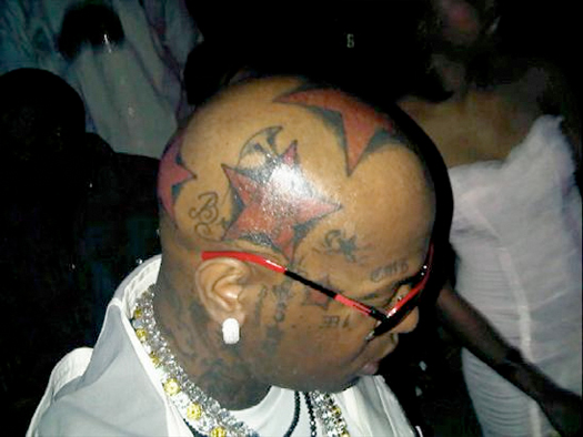 Birdmans 5 Star Tattoo On His Head