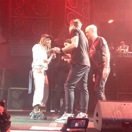 Blink 182 & Lil Wayne Team Present Him With A Special Blunt & Birthday Cake On Stage In Brooklyn