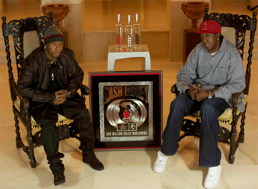 Cash Money Records Birdman & Slim With Their 500 Million Songs Sold Plaque