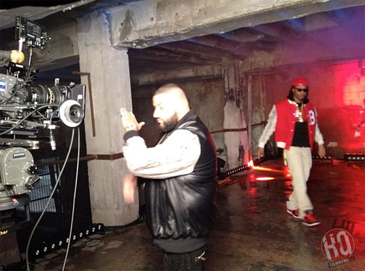 On Set Of DJ Khaled, Lil Wayne, Future, T.I. & Ace Hoods Models & Bottles Video Shoot