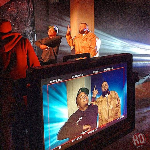 On Set Of DJ Khaled, Lil Wayne, Future, T.I. & Ace Hoods Models & Bottles Video Shoot