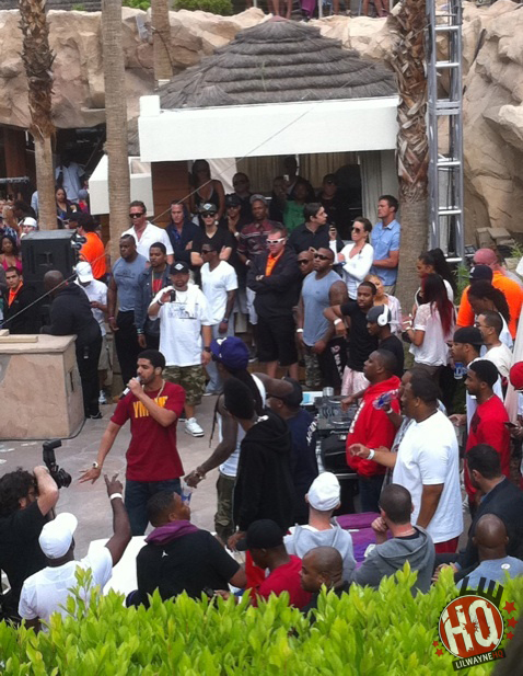 Pictures Of Drake & Lil Wayne At Rehab Pool Party