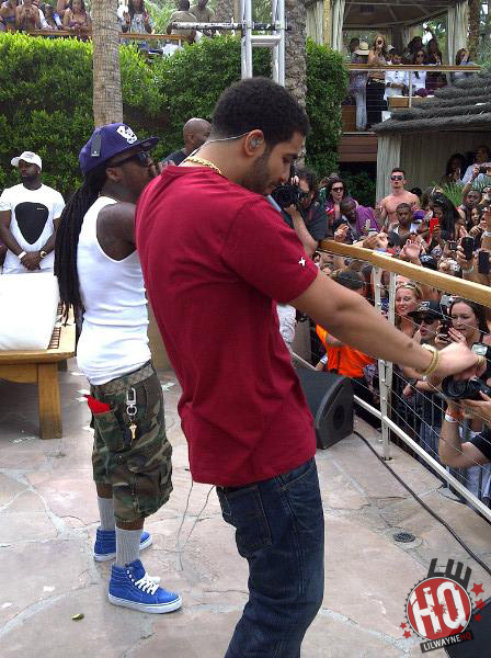 Pictures Of Drake & Lil Wayne At Rehab Pool Party