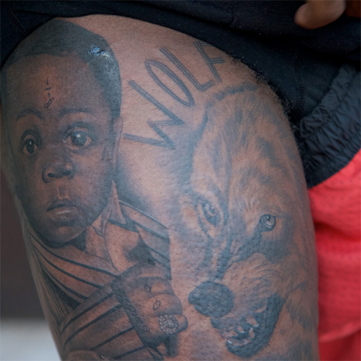 John Wall Tattoos A Baby Picture Of Lil Wayne On His Body