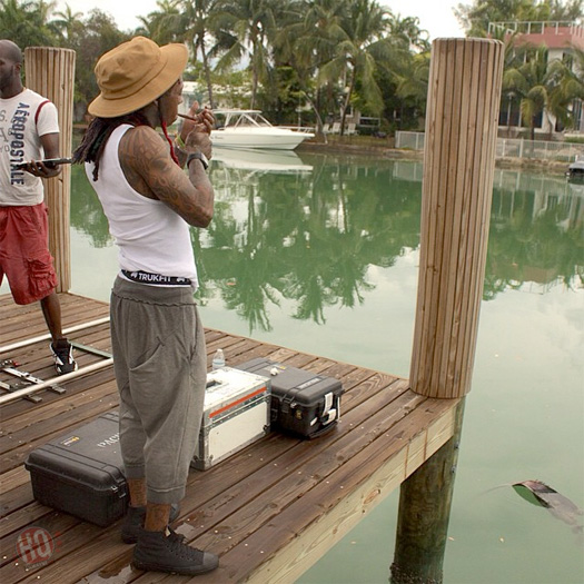 On Set Of Juicy J, Lil Wayne & August Alsina Miss Mary Mack Video Shoot In Miami