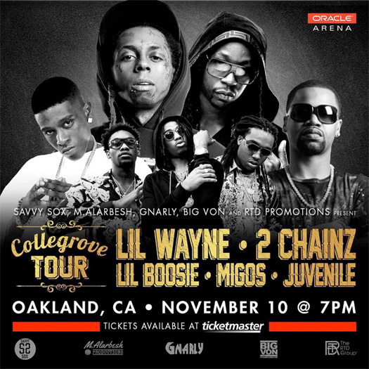 Lil Wayne & 2 Chainz Are Putting On A Show In Oakland With Boosie Badazz, Migos & Juvenile