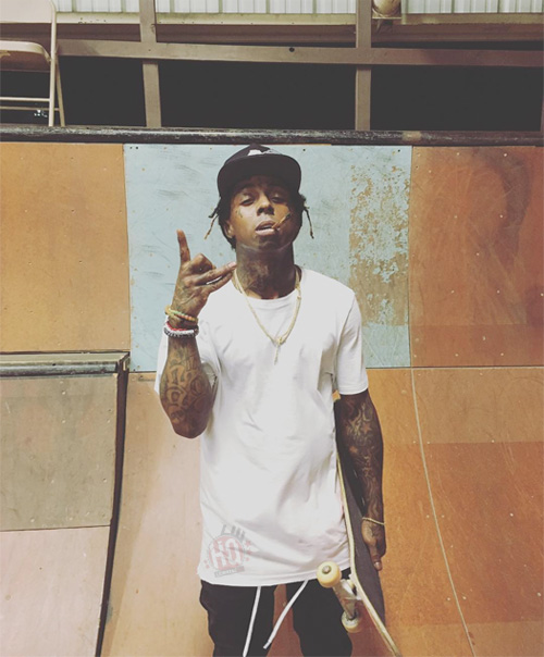 Lil Wayne Hits Up Action Park Grand Prairie Skatepark In Texas