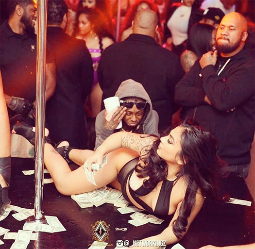 Lil Wayne Makes An Appearance At Ace Of Diamonds LA Strip Club To Watch Str...