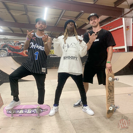 Lil Wayne Has A Skateboarding Session At Asylum Skatepark In Illinois