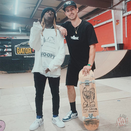 Lil Wayne Has A Skateboarding Session At Asylum Skatepark In Illinois