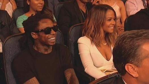 Lil Wayne Attends The 2014 ESPY Awards With Christina Milian To Watch Stuart Scott Receive The Jimmy V Award