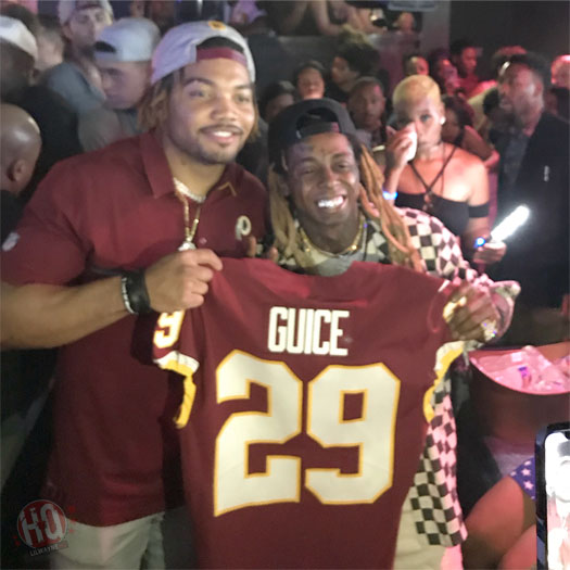 Lil Wayne Attends His 2018 NFL Draft Party With Kisha Jackson, Greets His Clients Derrius Guice & Dede Westbrook