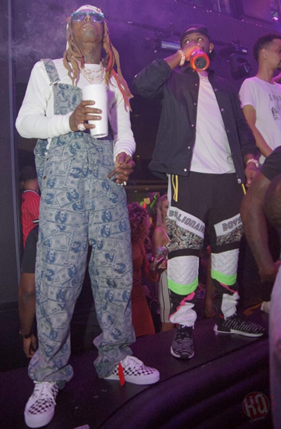 Lil Wayne Attends Ashanti Birthday Bash At LIV In Miami