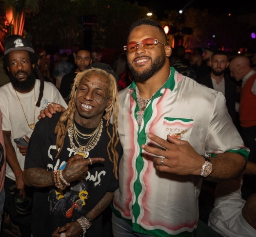 Lil Wayne Attends Floyd Mayweather 45th Birthday Party In South Beach