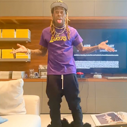 Lil Wayne Attends The Los Angeles Lakers vs Oklahoma City Thunder NBA Game Virtually