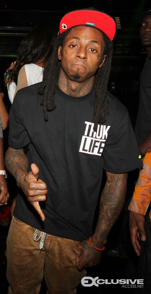 Lil Wayne Attends Bamboo Nightclub In Miami With Floyd Mayweather & Mack Maine
