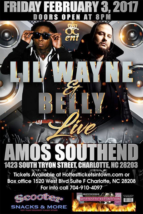 Lil Wayne & Belly To Perform Live At Amos Southend In North Carolina