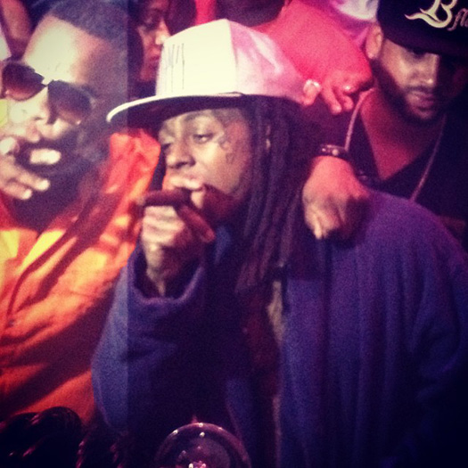Lil Wayne Attends His Birthday Bash Wearing A Robe At LIV Nightclub In Miami