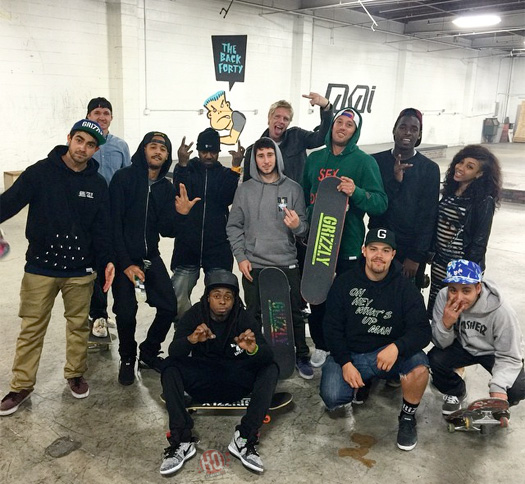 Lil Wayne Throws Up Bloods Gang Hand Signs At The Skatepark