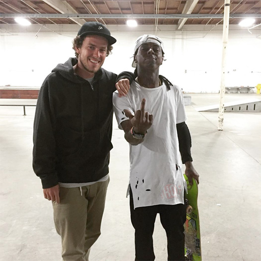 Lil Wayne Hits Up Brandon Biebel Private Skatepark In California