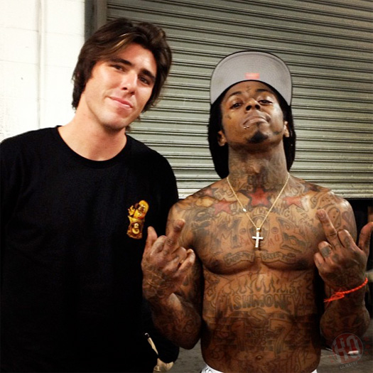 Lil Wayne Stops By Brandon Biebel Private Skatepark In Los Angeles