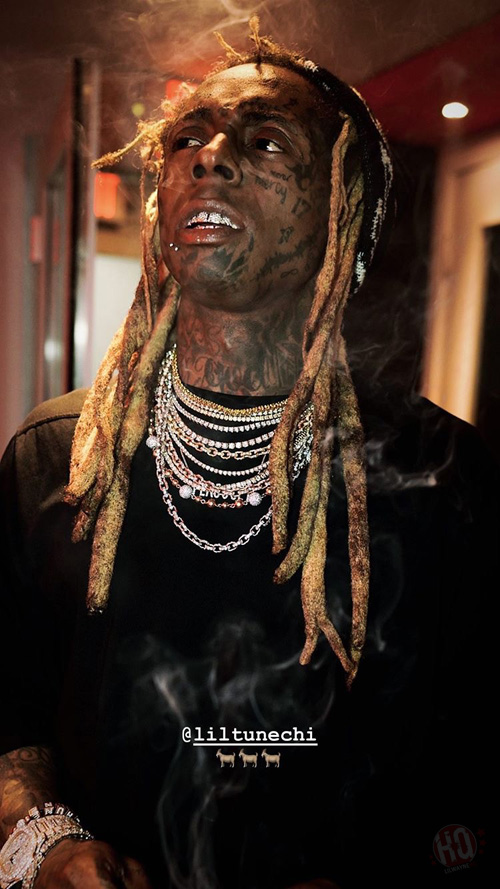 Lil Wayne Captured At His Private Studio In Miami