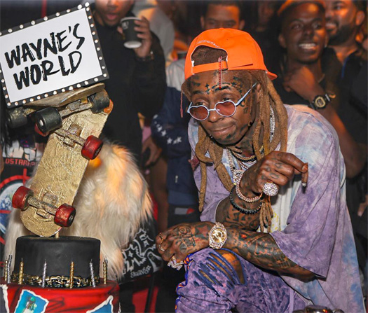 Lil Wayne Celebrates His 36th Birthday & Tha Carter V Album With A Goat, Stevie Wonder, Chris Brown, Ashanti, Trippie Redd, Wiz Khalifa & More