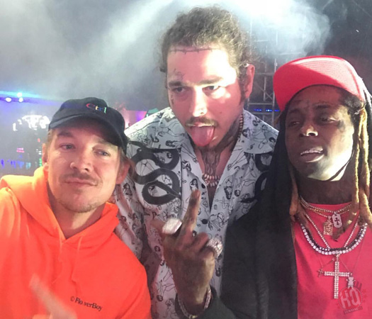 Lil Wayne Chills With Diplo & Post Malone At Coachella, Performs Live